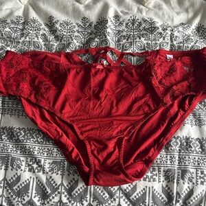 Cacique Red Lace Trim Panties